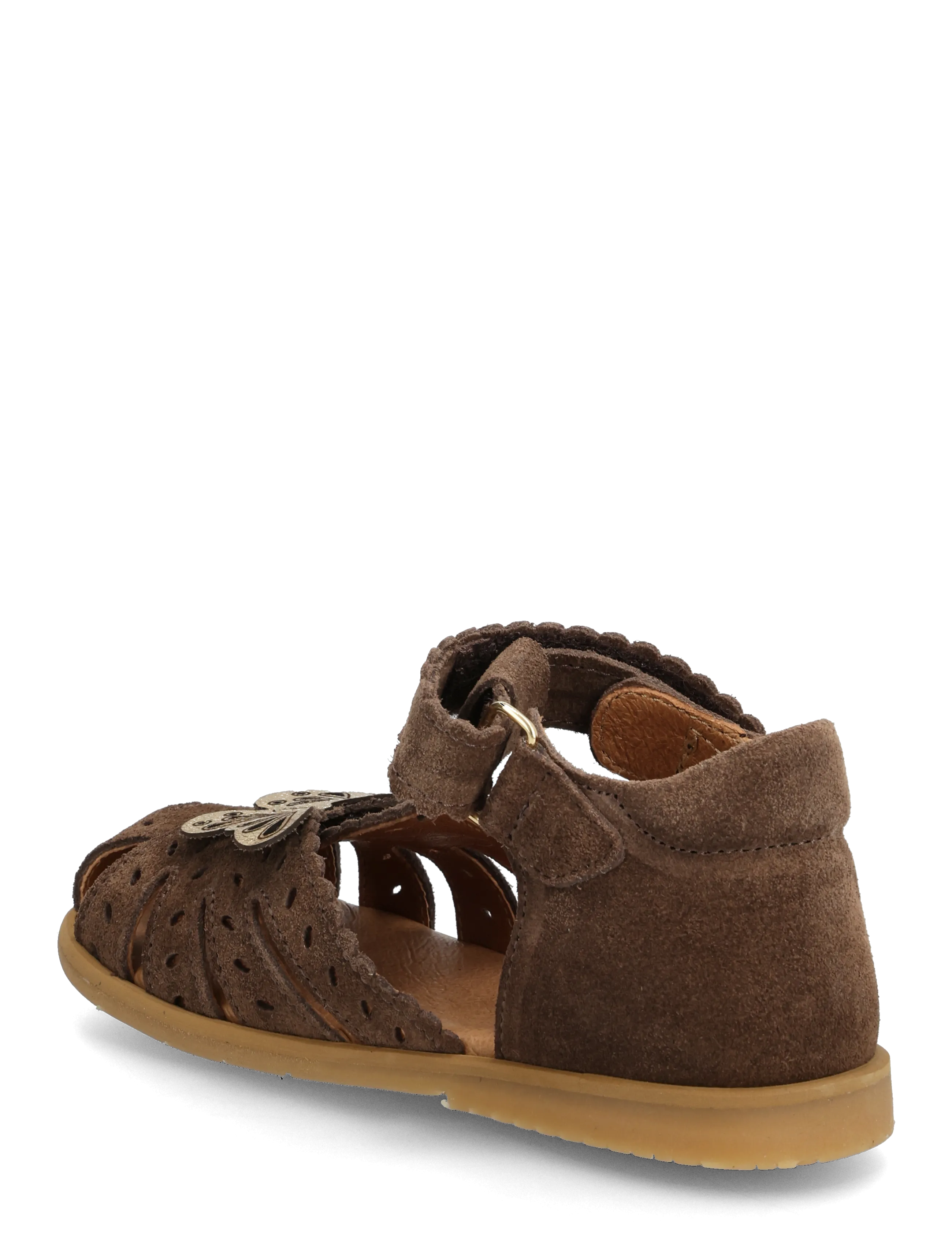 ANGULUS - Sandals - flat  - closed toe - sko - 1780/3643 dark taupe/gold shin - 2