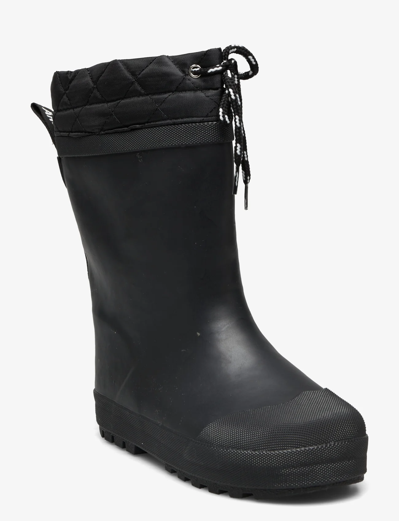 ANGULUS - Rainboots with woollining - gummistøvler med linjer - 0001 black - 0
