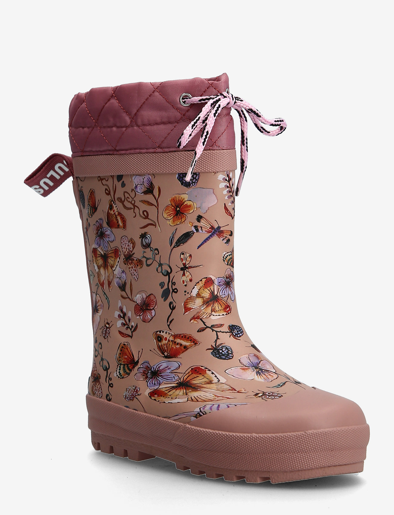 ANGULUS - Rainboots with woollining - lined rubberboots - 0014 butterfly print - 0