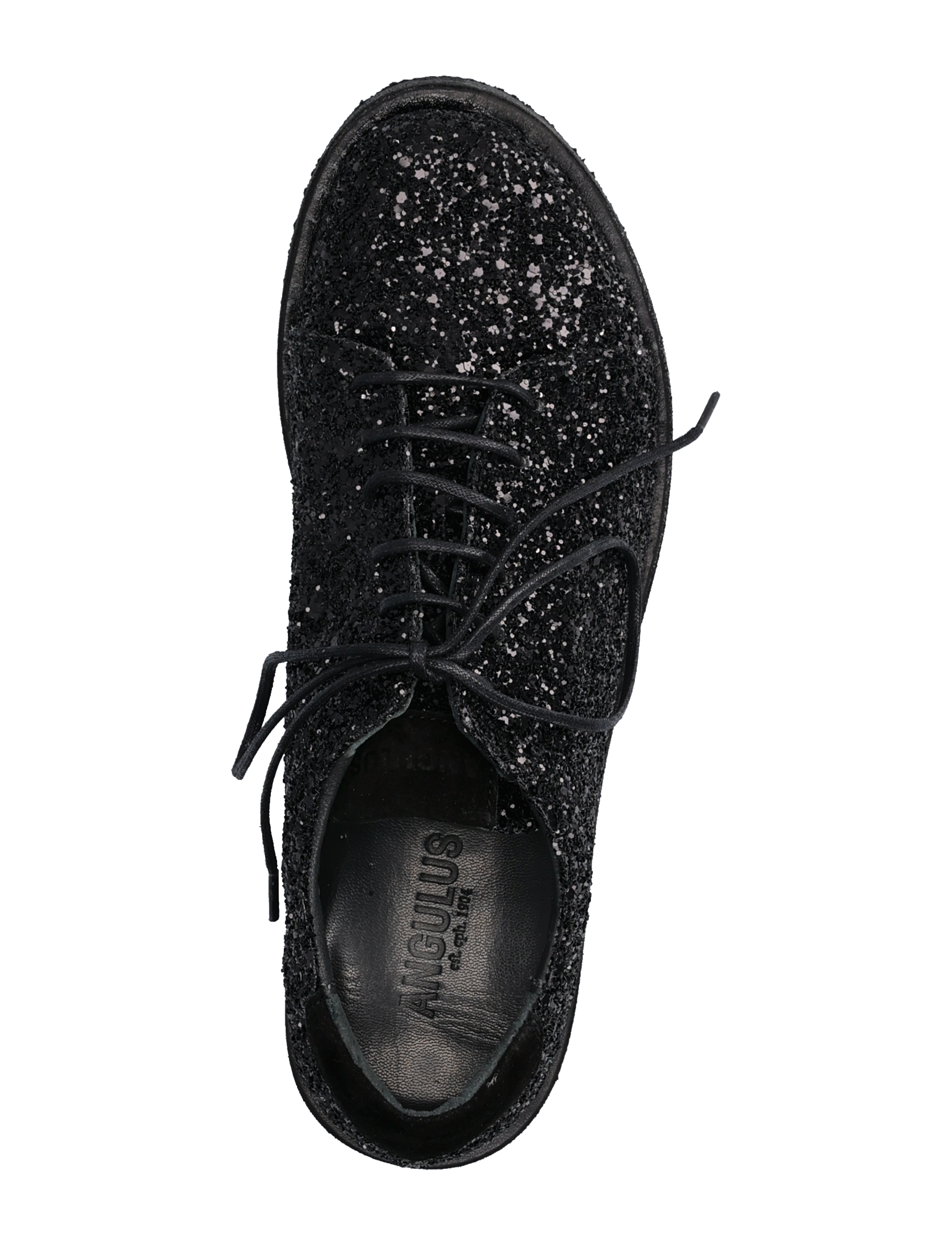 ANGULUS - Shoes - flat - with lace - snøresko - 2486/1163 black glitter/black - 3