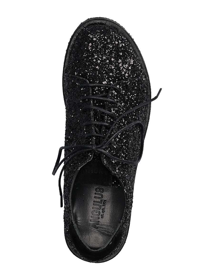 ANGULUS - Shoes - flat - with lace - modetrender - 2486/1163 black glitter/black - 3