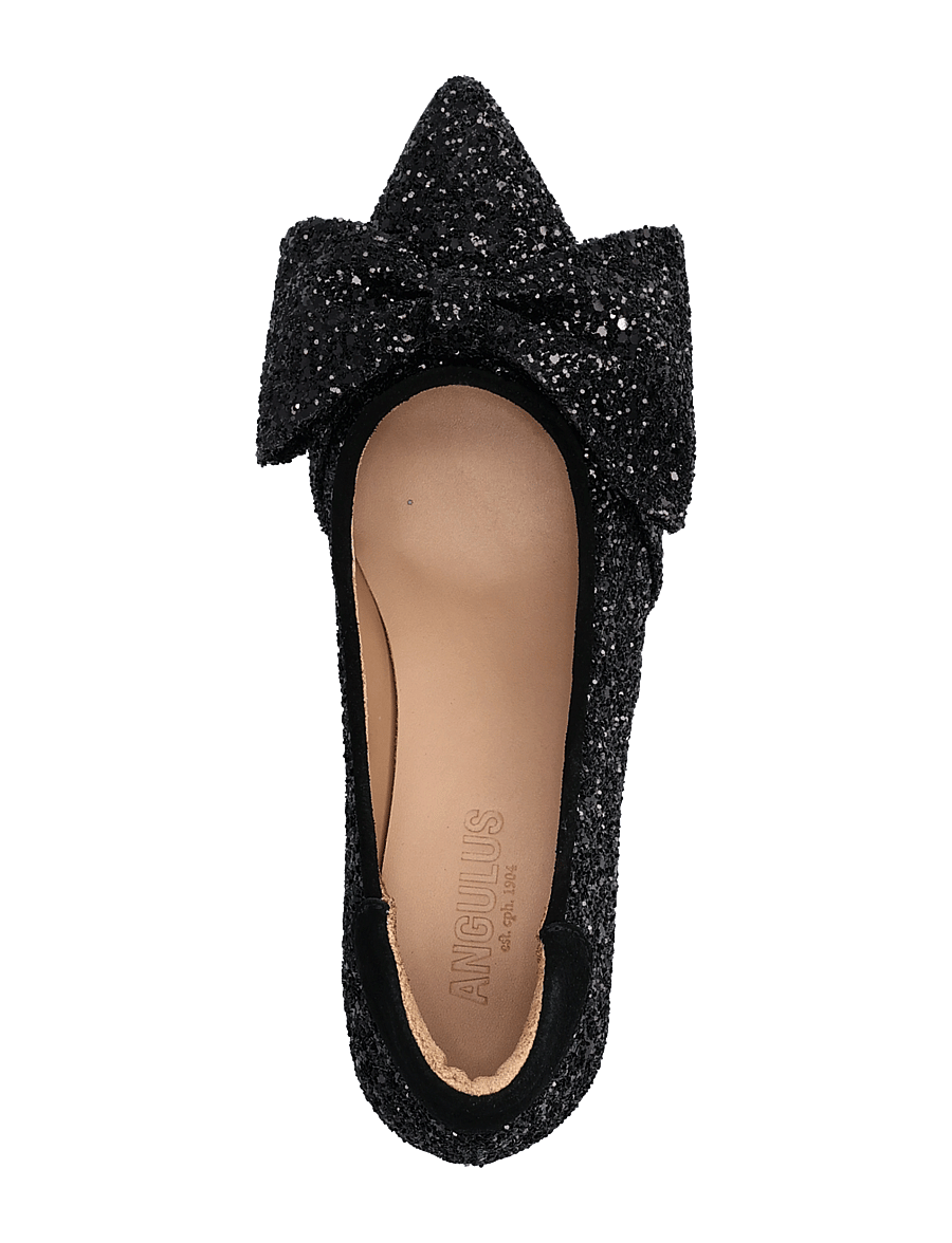 ANGULUS - Pump - kontsaga kingad - 2486/1163 black glitter/black - 4