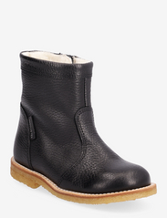 Boots - flat - with zipper - 2504 BLACK