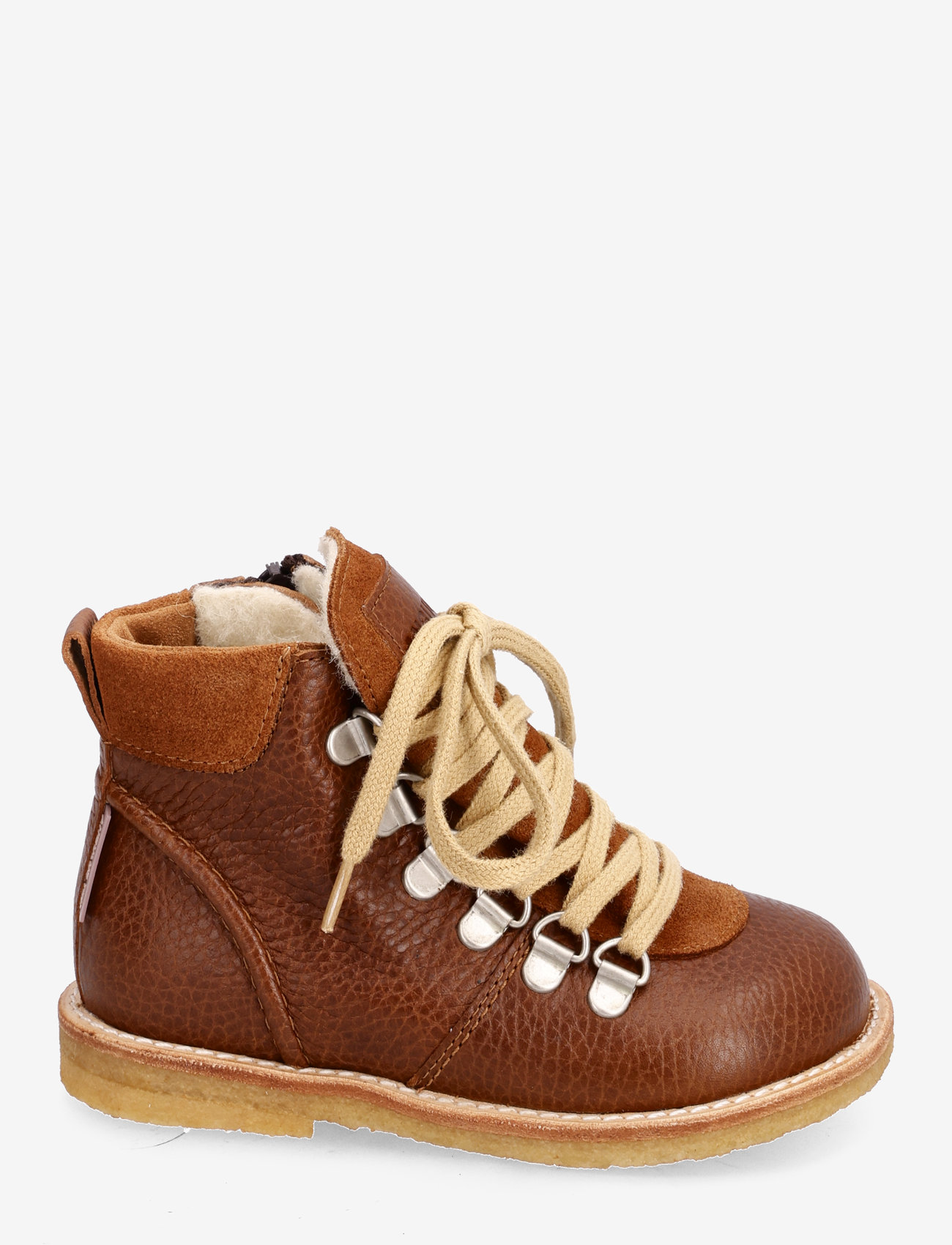 ANGULUS - Boots - flat - with lace and zip - bērniem - 2509/2219 cognac - 1