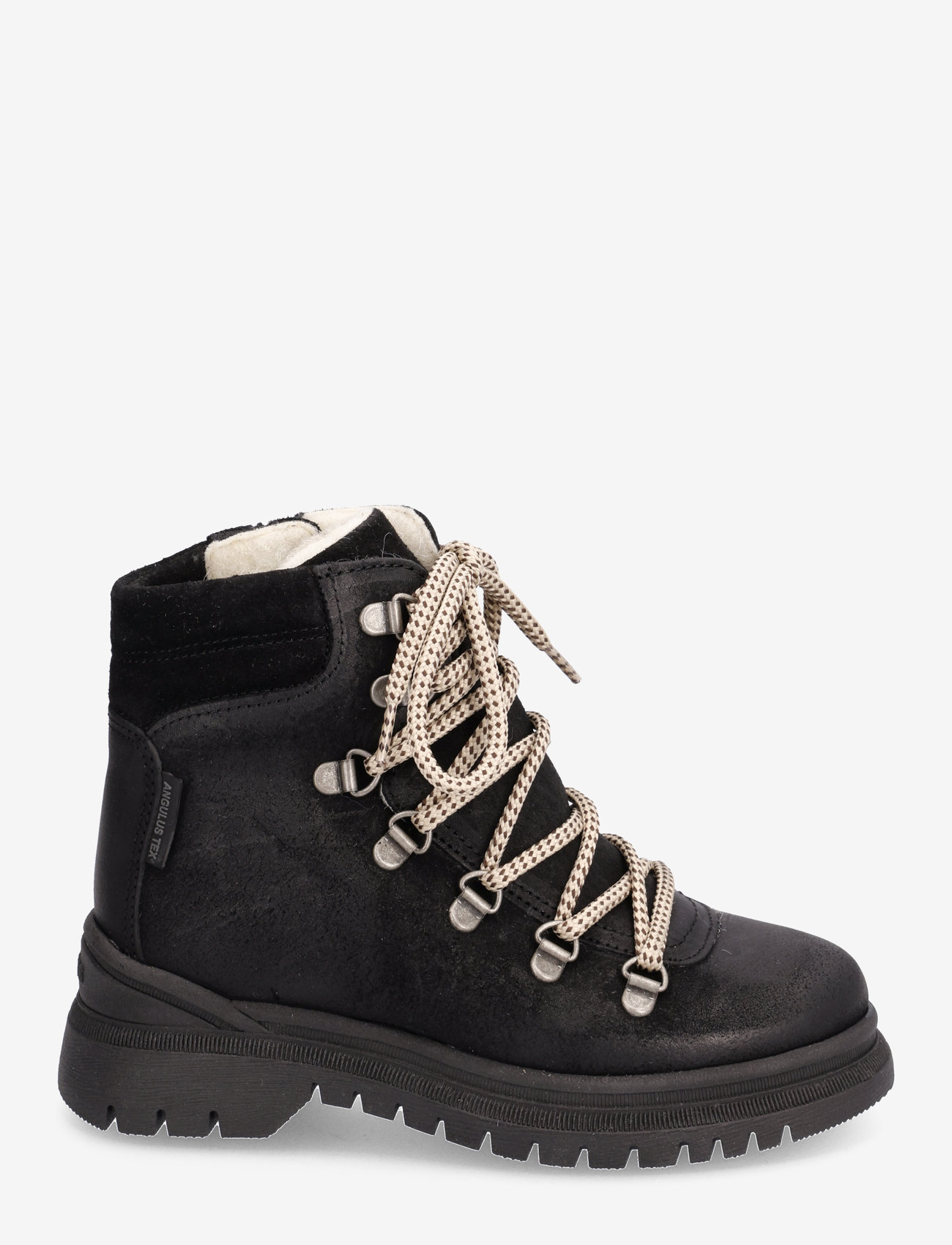 ANGULUS - Boots - flat - with lace and zip - dzieci - 2100/1163 black - 1