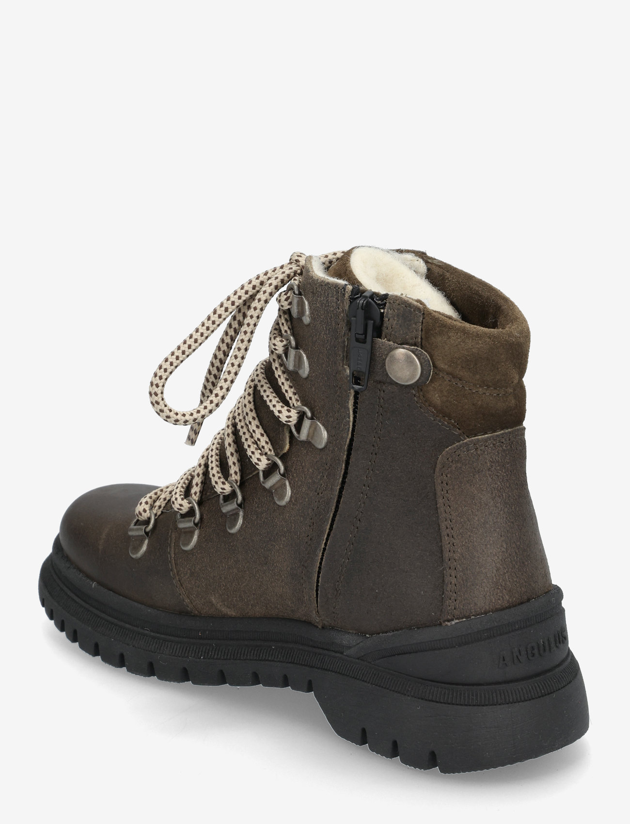 ANGULUS - Boots - flat - with lace and zip - skor - 2107/3225 olive/forrest - 2