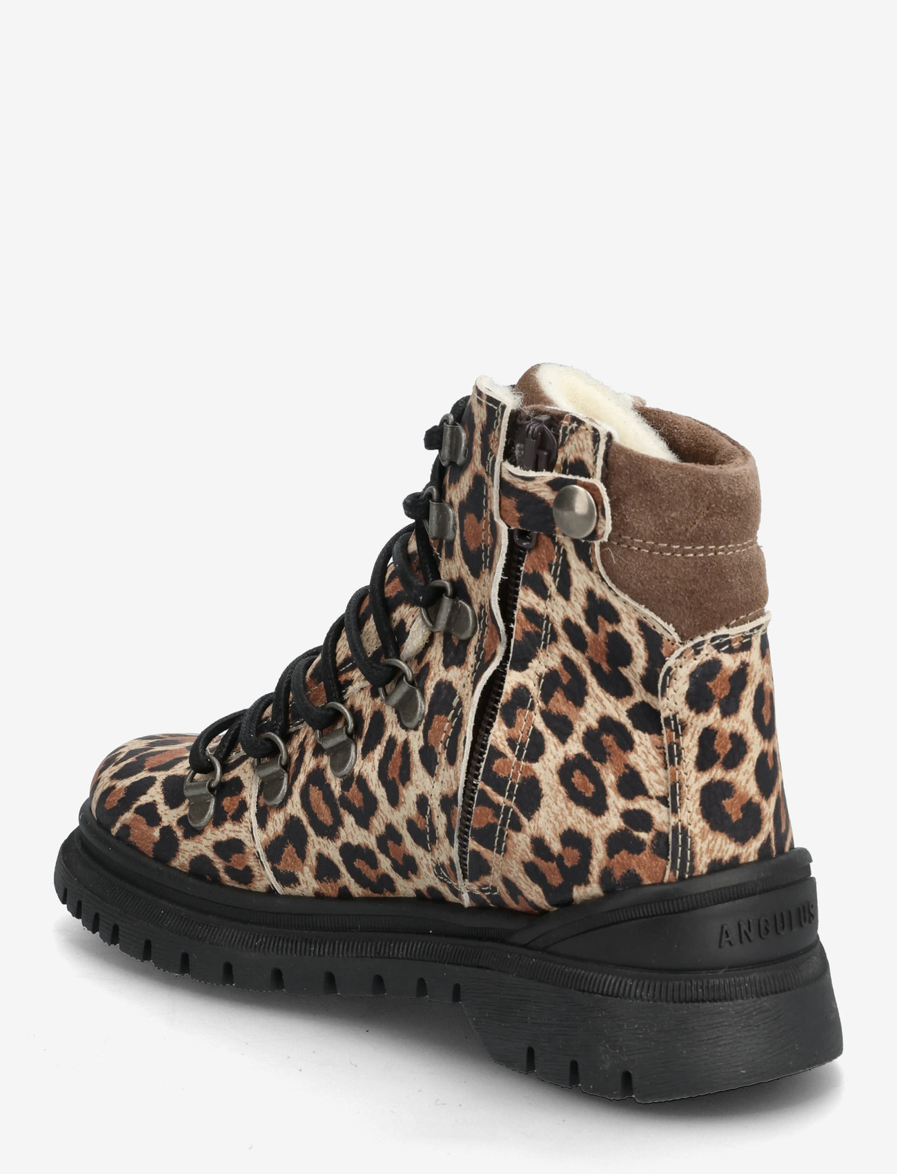 ANGULUS - Boots - flat - with lace and zip - saapad - 4020/1780 beige leo/taupe - 2