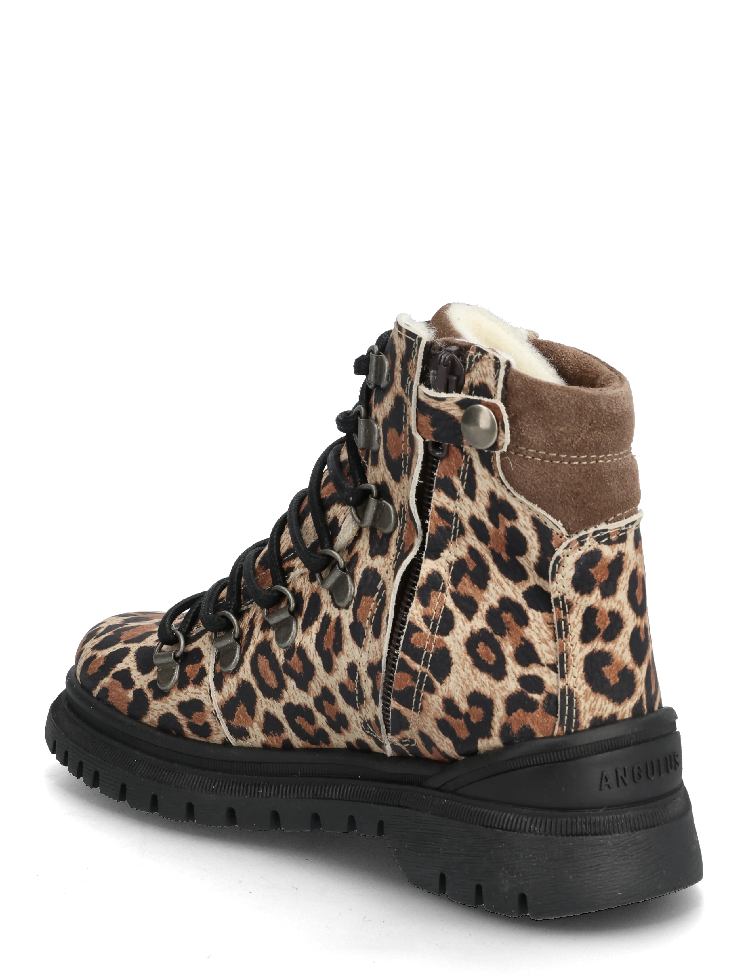 ANGULUS - Boots - flat - with lace and zip - sügisjalanõud - 4020/1780 beige leo/taupe - 2