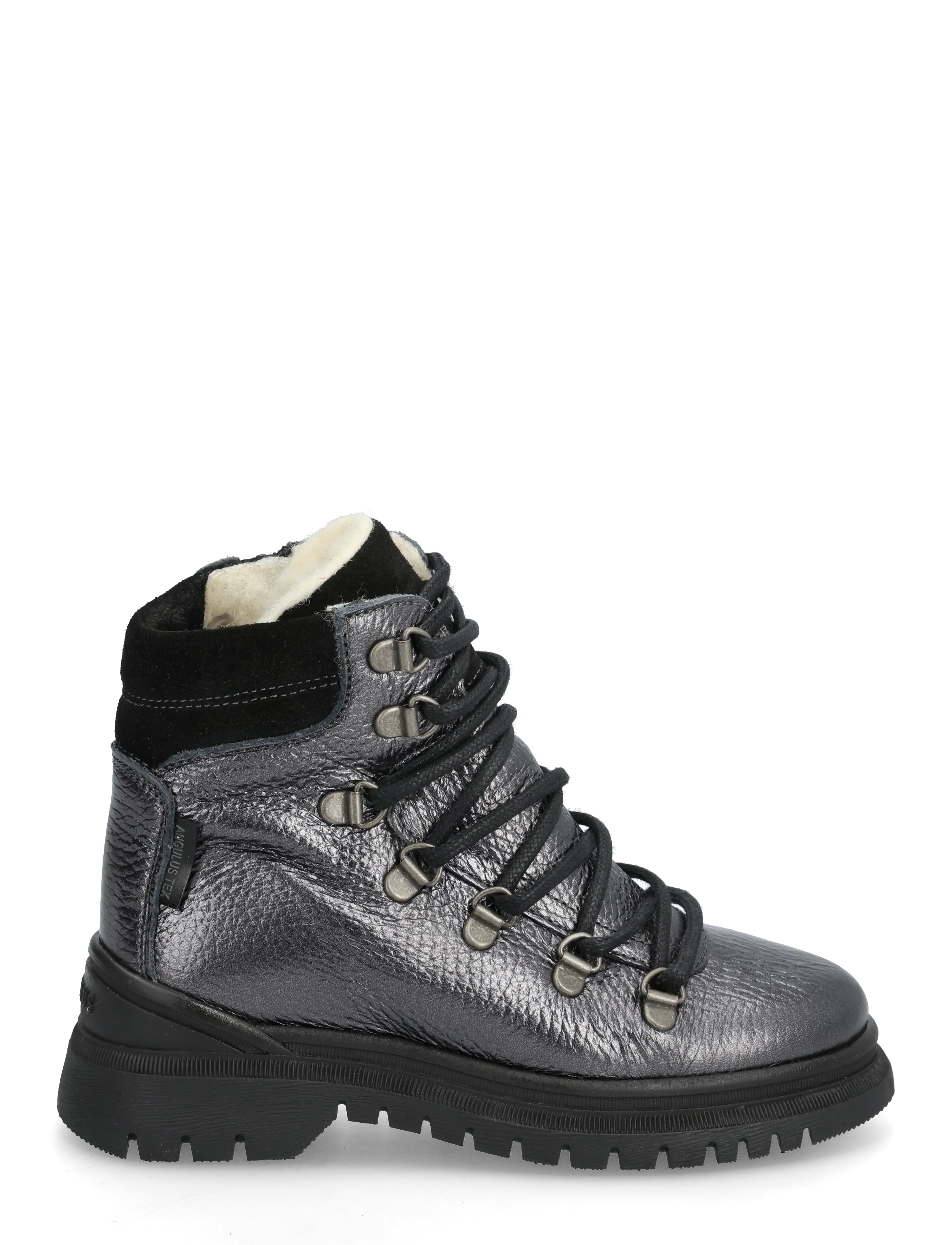 ANGULUS - Boots - flat - with lace and zip - efterårssko - 4029/1163 black shine/black - 1