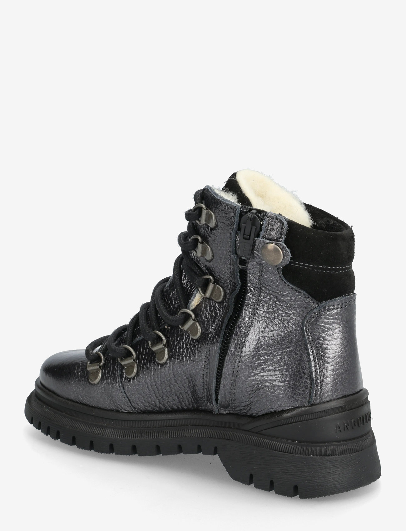 ANGULUS - Boots - flat - with lace and zip - saapad - 4029/1163 black shine/black - 2