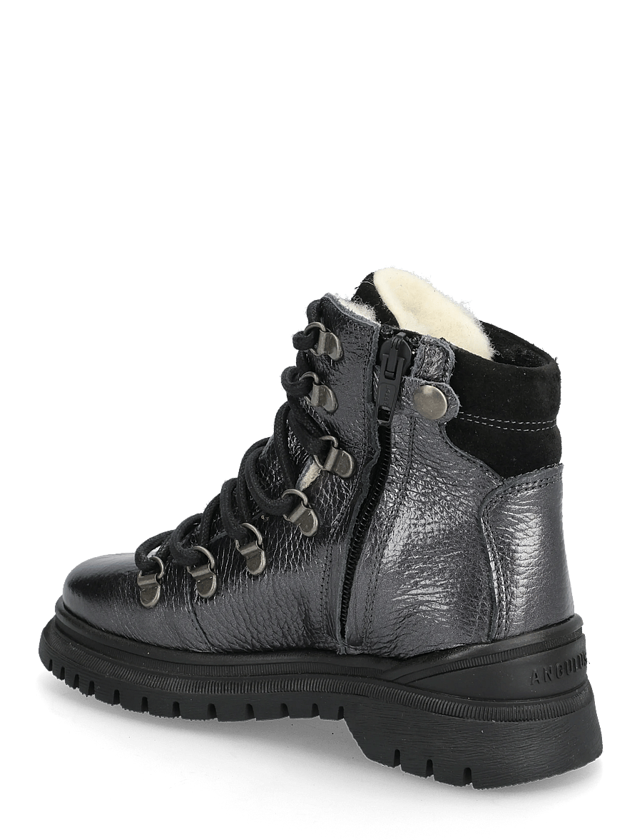 ANGULUS - Boots - flat - with lace and zip - stövlar & kängor - 4029/1163 black shine/black - 2