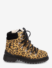 ANGULUS - Boots - flat - with lace and zip - bērniem - 1749/1163 beige leopard/black - 1