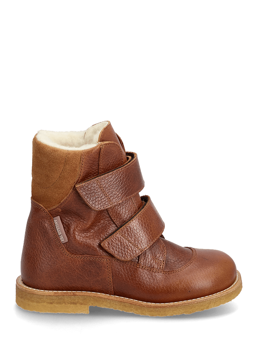 ANGULUS - Boots - flat - with velcro - kingad - 2509/2219 cognac - 1