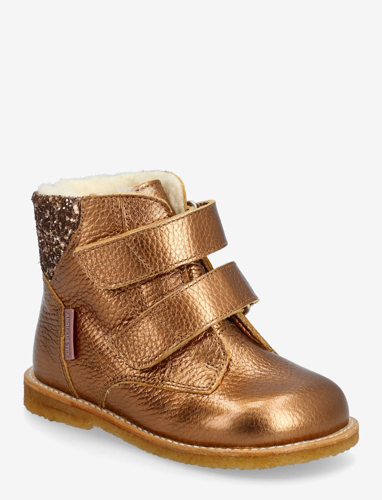 ANGULUS - Boots - flat - with velcro - efterårssko - 4025/3297 bronze shine/clay gl - 0