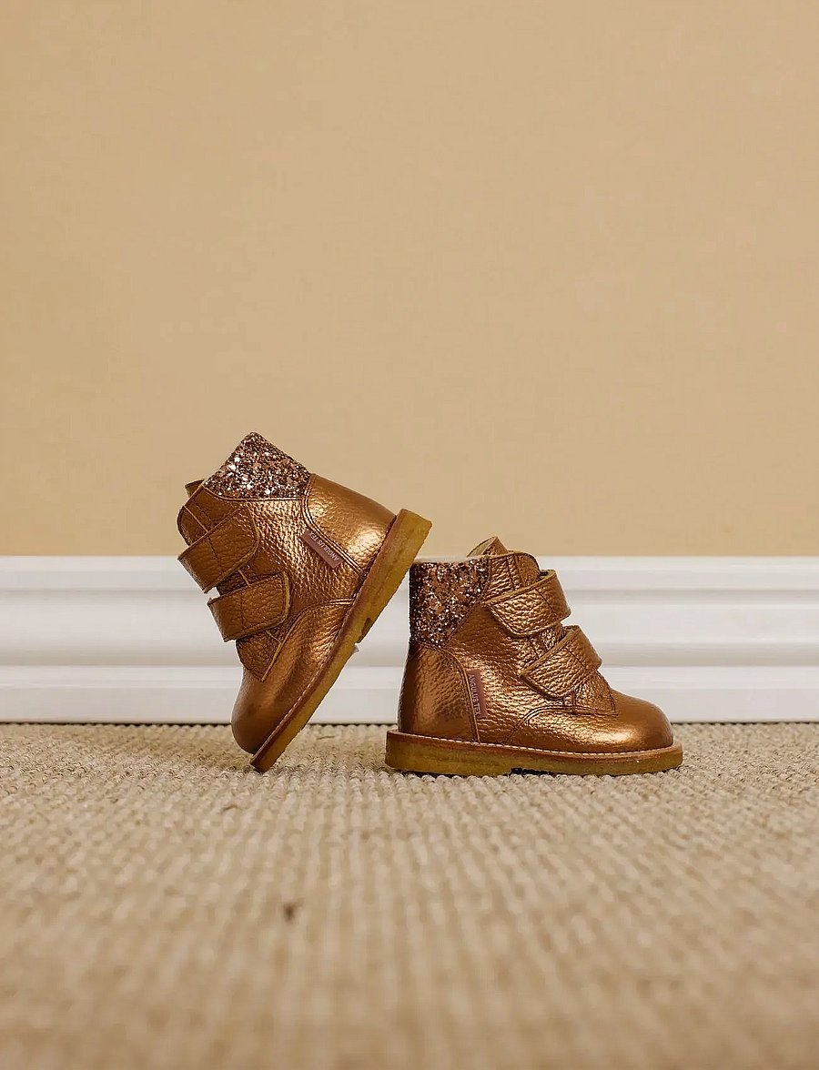 ANGULUS - Boots - flat - with velcro - winterlaarzen - 4025/3297 bronze shine/clay gl - 0