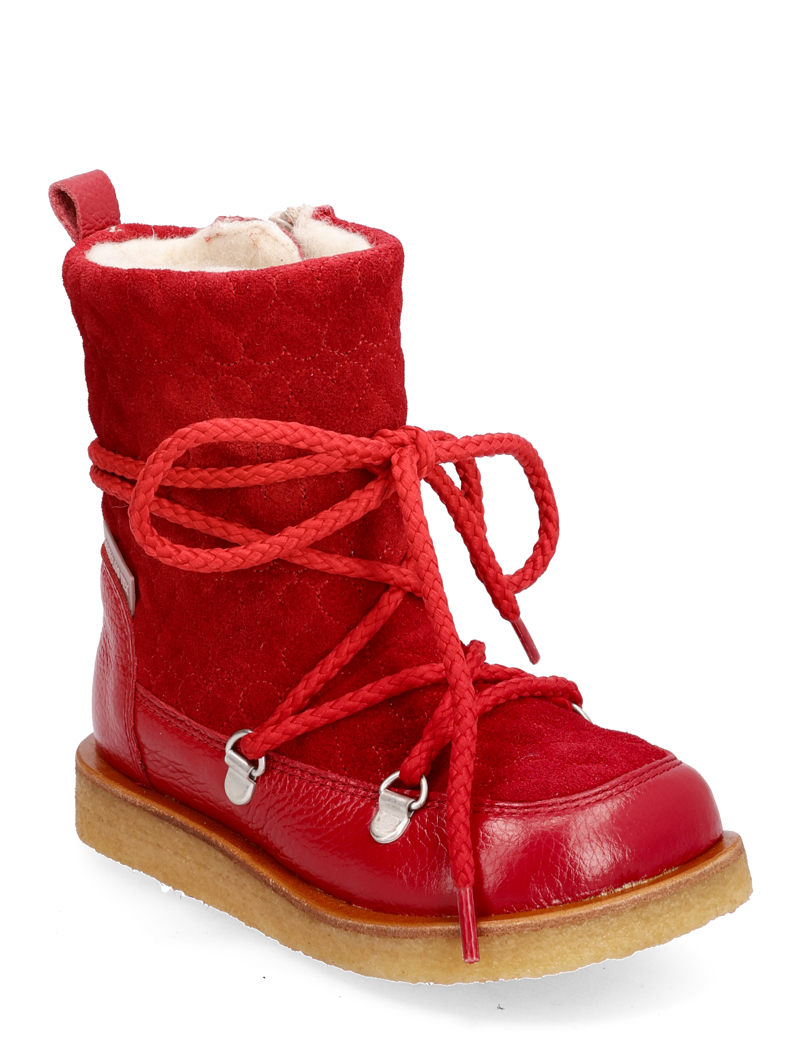 Boots - flat - with lace and zip - 2568/1777 RED/RED