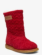 Boots - flat - with zipper - 1777/1789 RED/COGNAC