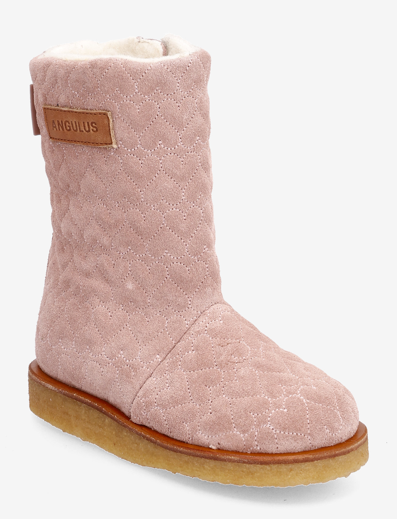 ANGULUS - Boots - flat - with zipper - lapsed - 1773/1789 pale rose/cognac - 0