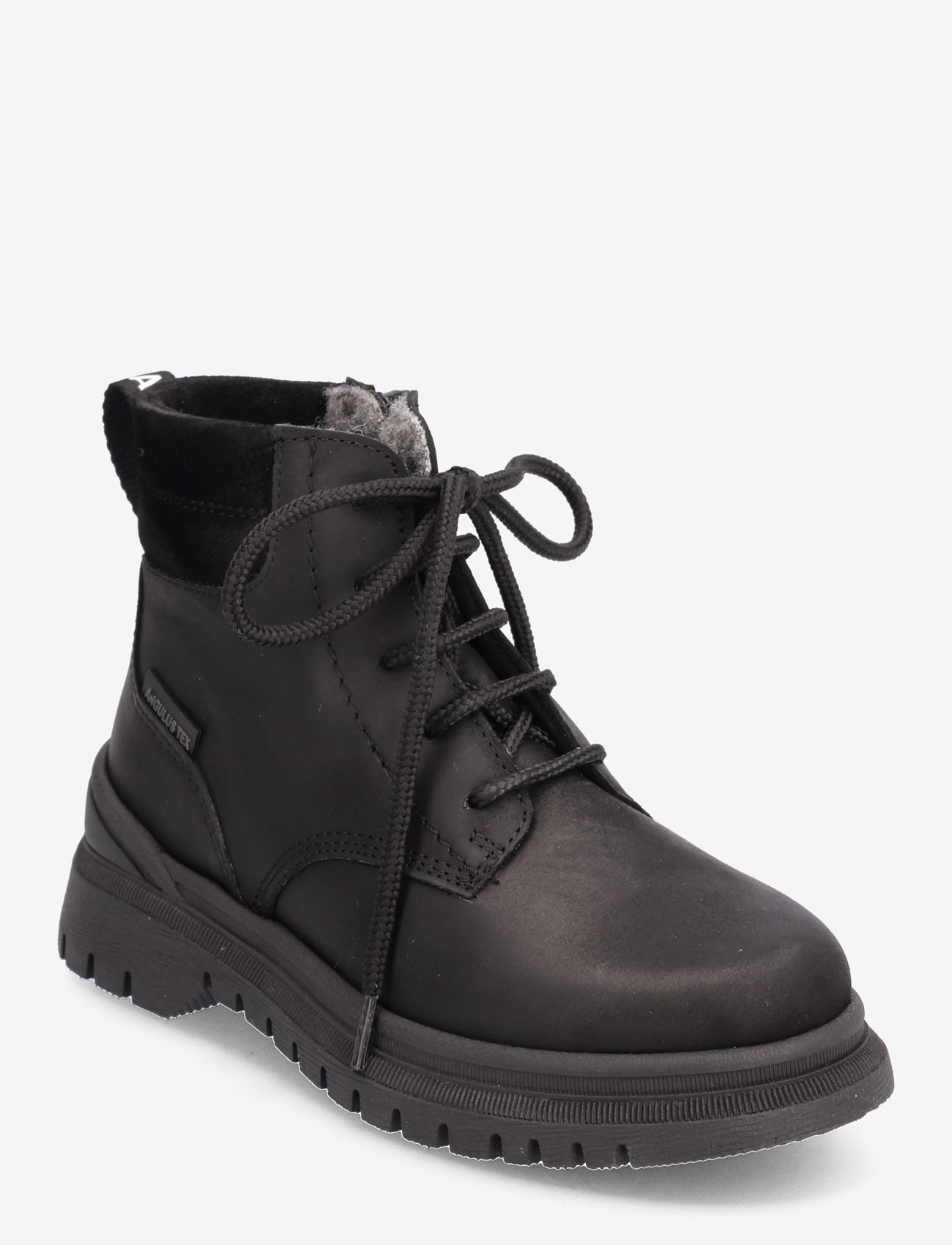 ANGULUS - Boots - flat - with lace and zip - bērniem - 1652/1163 black/black - 0