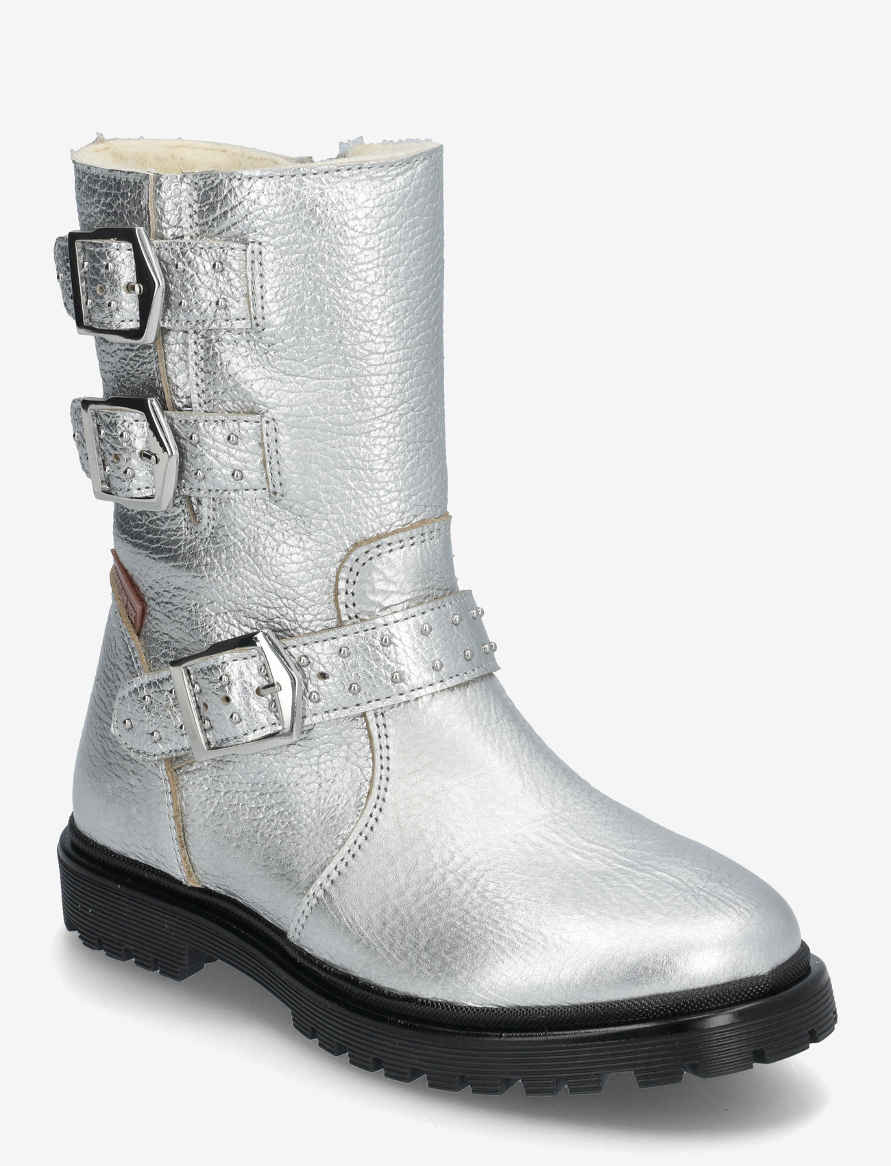 ANGULUS - Boots - flat - with zipper - efterårssko - 3326 silver metallic - 0