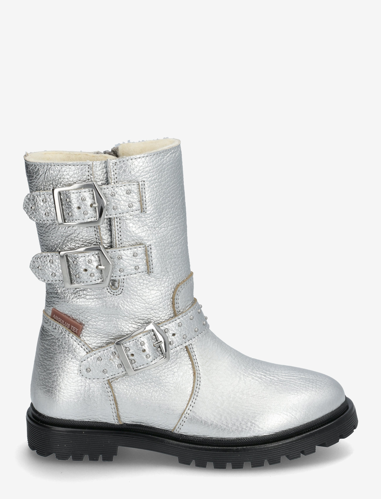 ANGULUS - Boots - flat - with zipper - efterårssko - 3326 silver metallic - 1