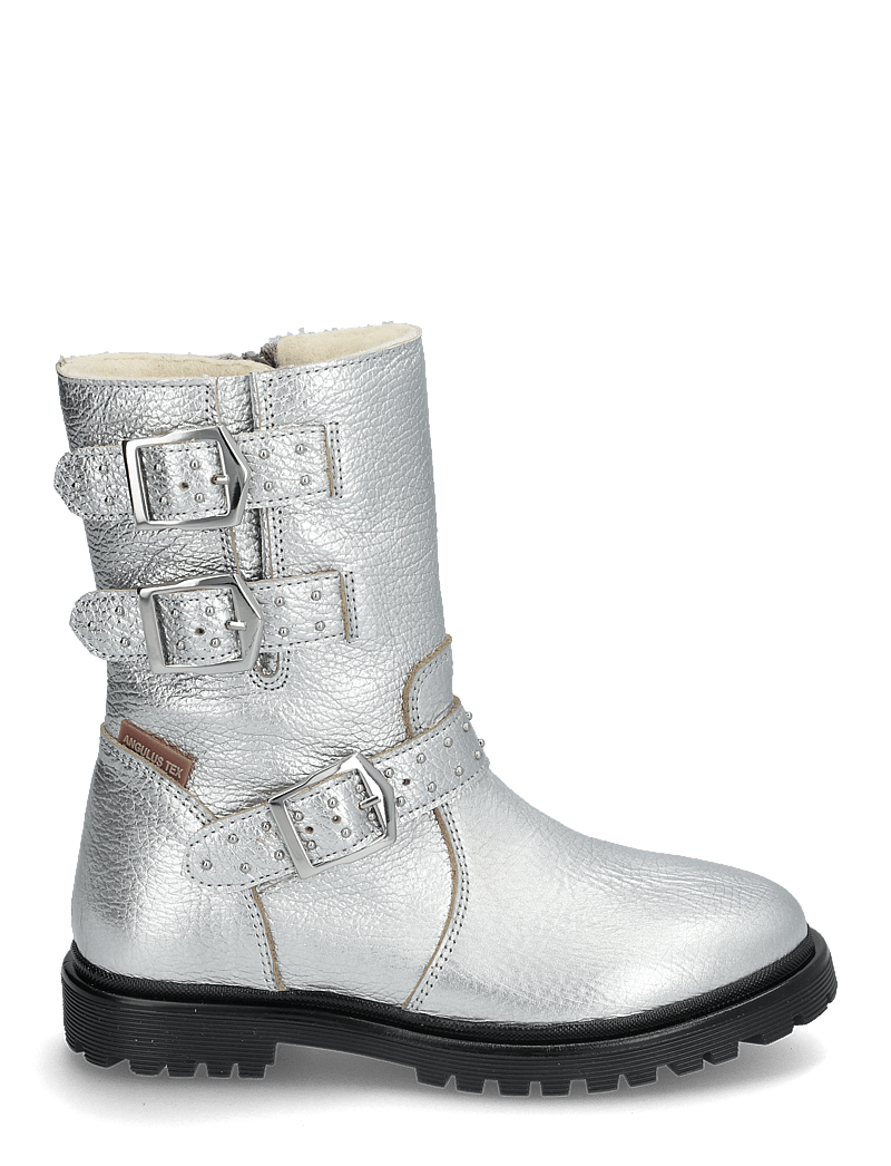 ANGULUS - Boots - flat - with zipper - skor - 3326 silver metallic - 1