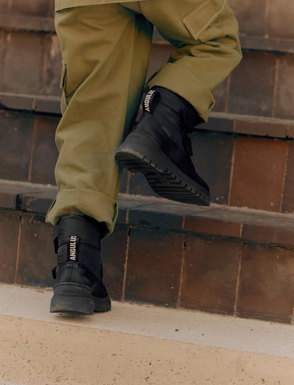 ANGULUS - Boots - flat - with velcro - skor - 2100/3320 black/black recycled - 0