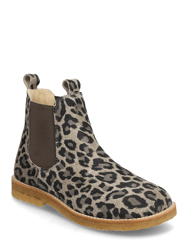 ANGULUS - Booties - flat - with elastic - skor - 4023/003 beige leo/brown elast - 0