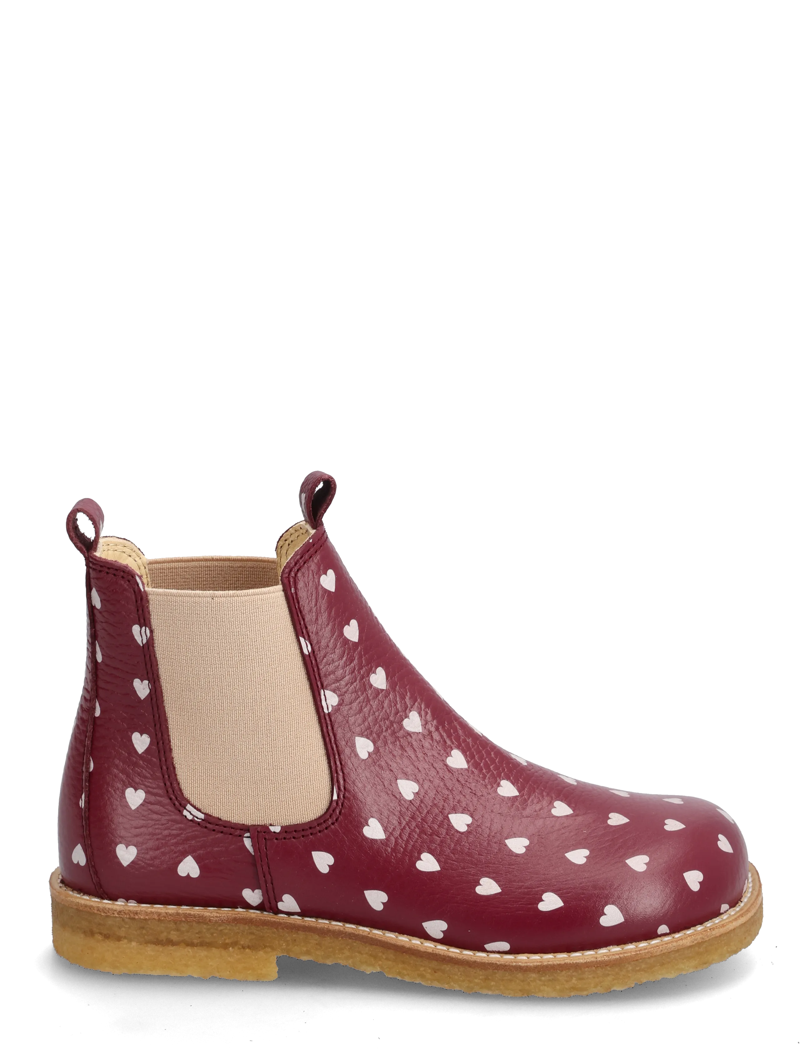 ANGULUS - Booties - flat - with elastic - 3951/077 berry hearts/rose ela - 2