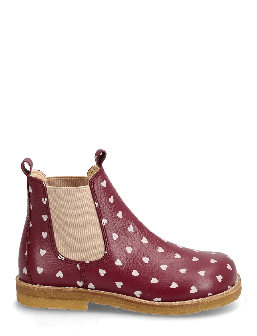 ANGULUS - Booties - flat - with elastic - saapad - 3951/077 berry hearts/rose ela - 2