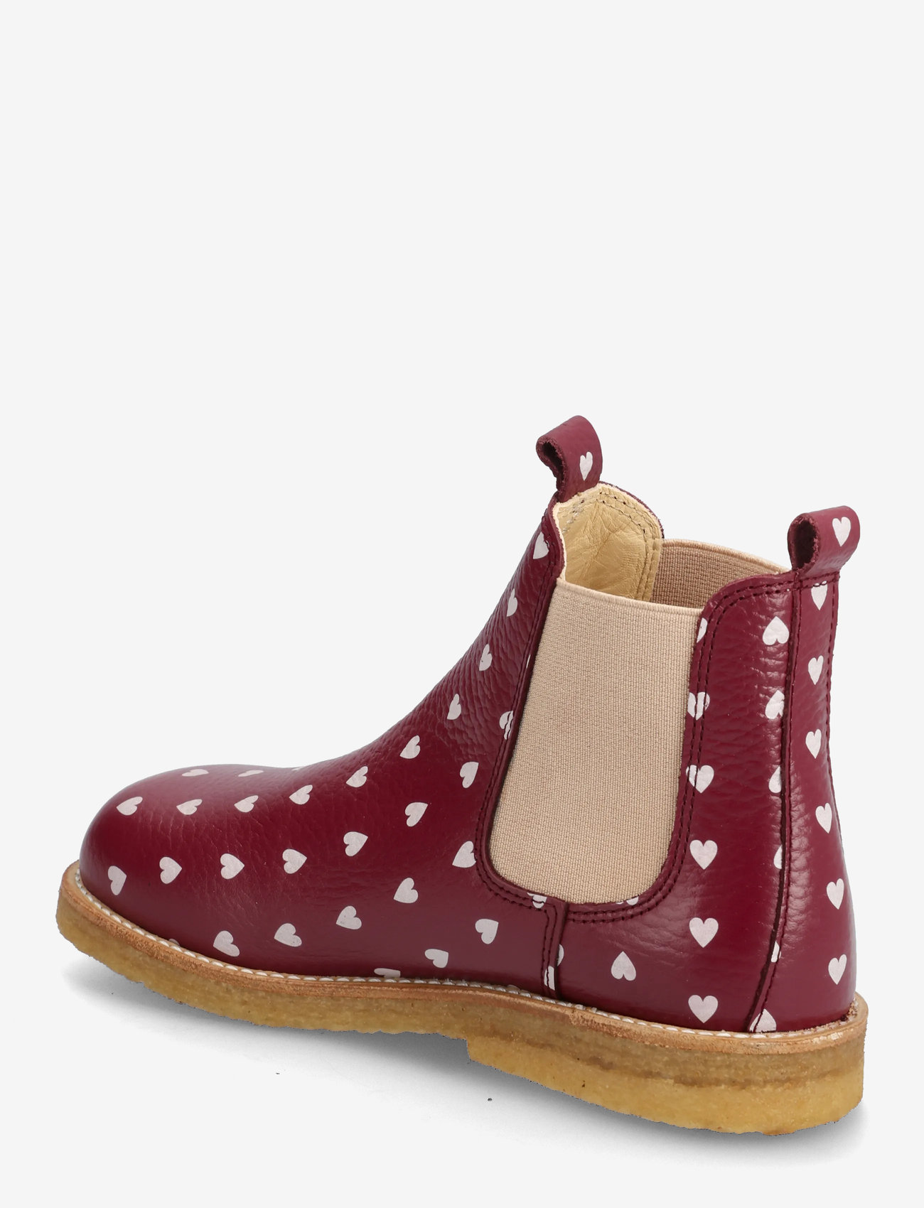 ANGULUS - Booties - flat - with elastic - efterårssko - 3951/077 berry hearts/rose ela - 2