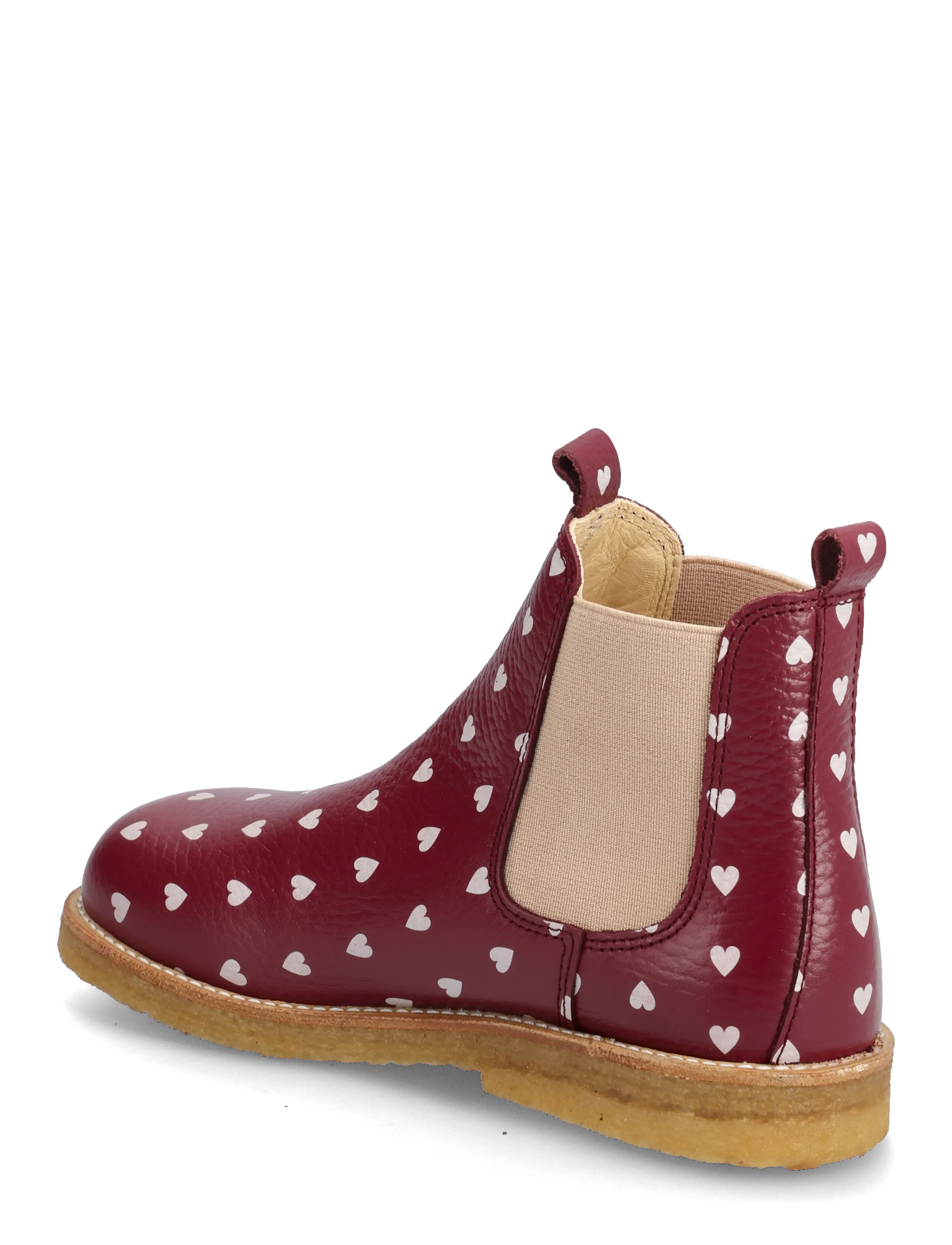 ANGULUS - Booties - flat - with elastic - 3951/077 berry hearts/rose ela - 3