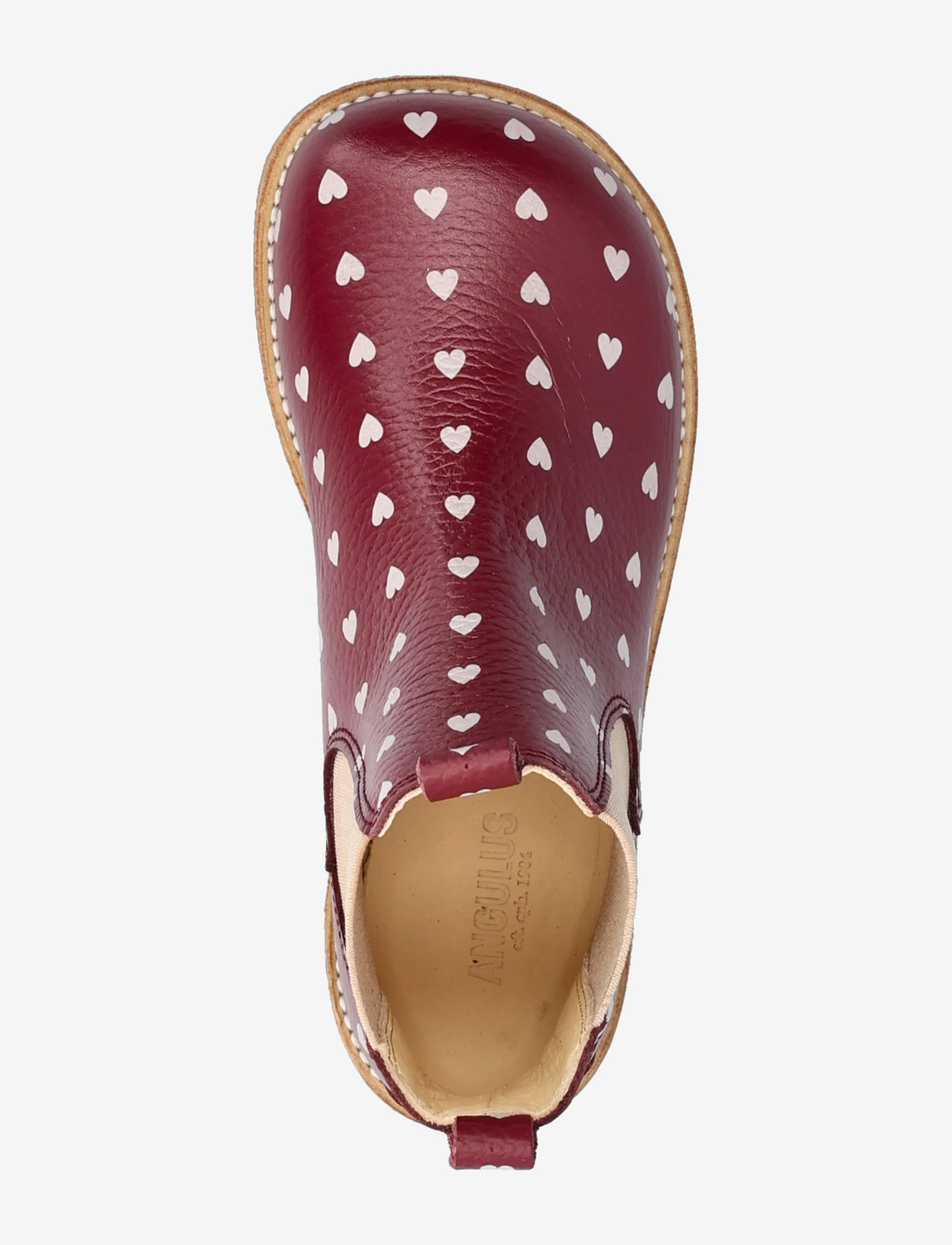 ANGULUS - Booties - flat - with elastic - efterårssko - 3951/077 berry hearts/rose ela - 3