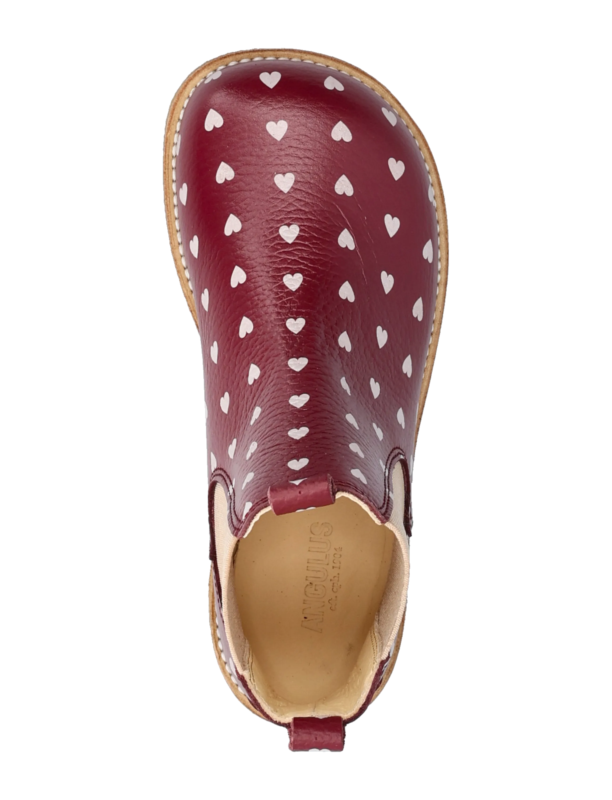 ANGULUS - Booties - flat - with elastic - 3951/077 berry hearts/rose ela - 4