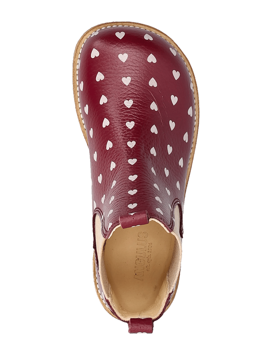 ANGULUS - Booties - flat - with elastic - saapad - 3951/077 berry hearts/rose ela - 4