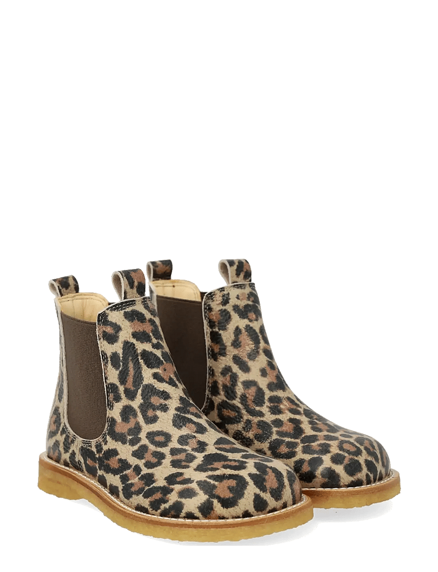 ANGULUS - Booties - flat - with elastic - kingad - 4020/003 beige leo/brown - 0