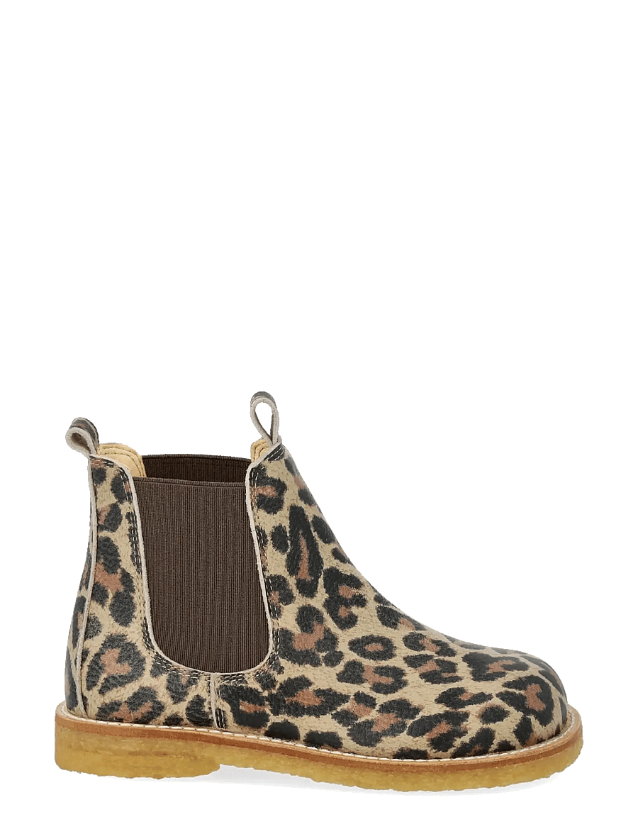 ANGULUS - Booties - flat - with elastic - kingad - 4020/003 beige leo/brown - 1