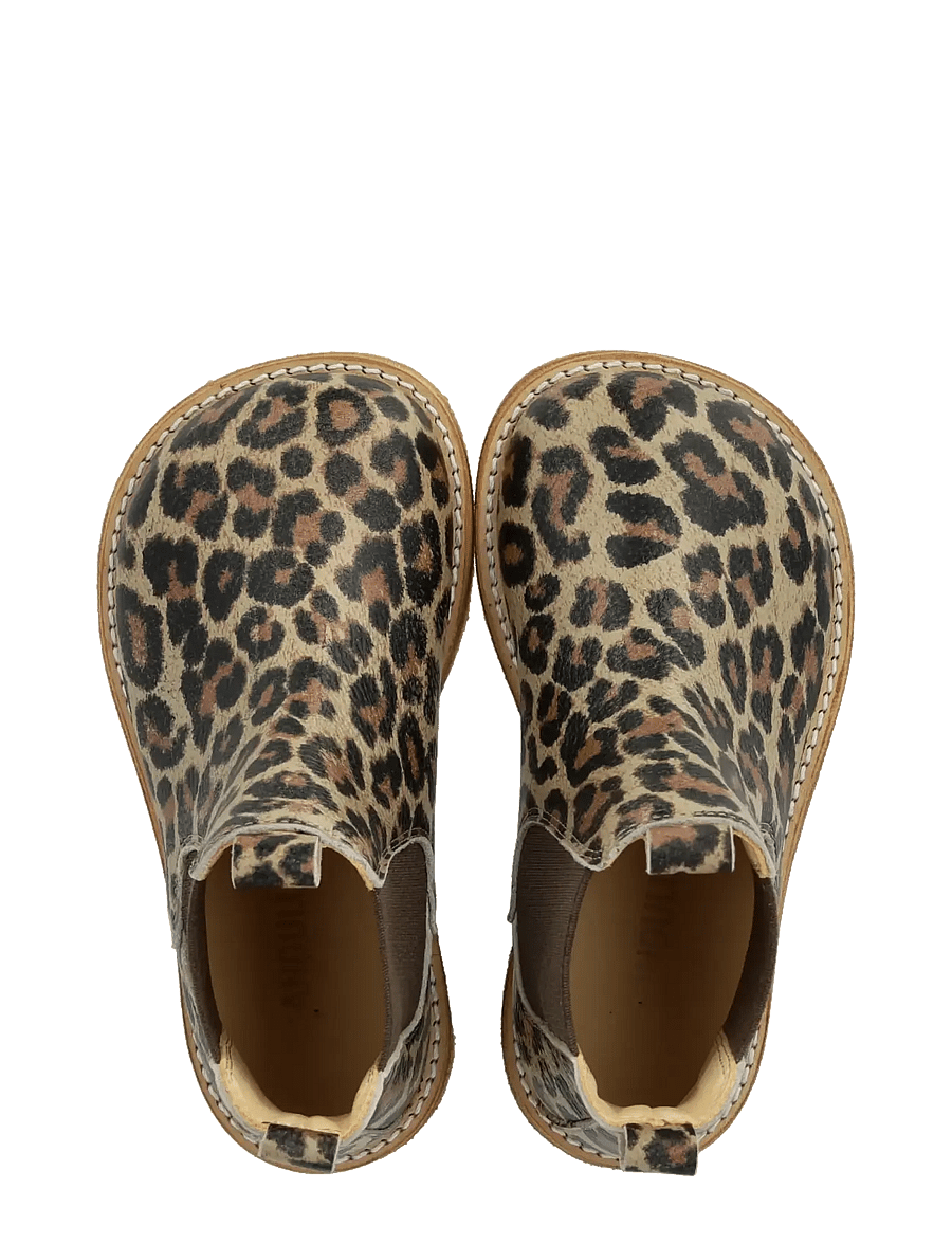ANGULUS - Booties - flat - with elastic - kingad - 4020/003 beige leo/brown - 3