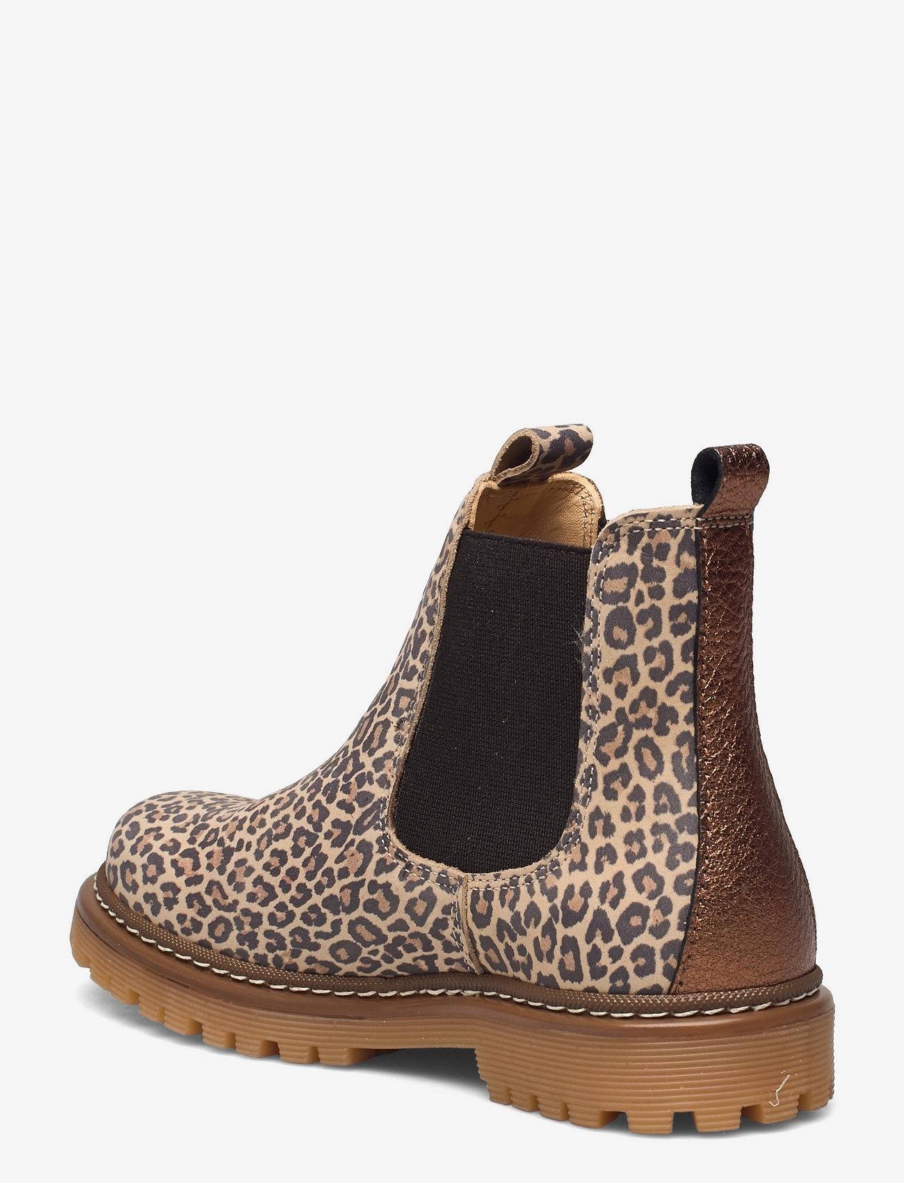 ANGULUS - Booties - flat - with elastic - 2185/1552/002 leopard/gold/bro - 2