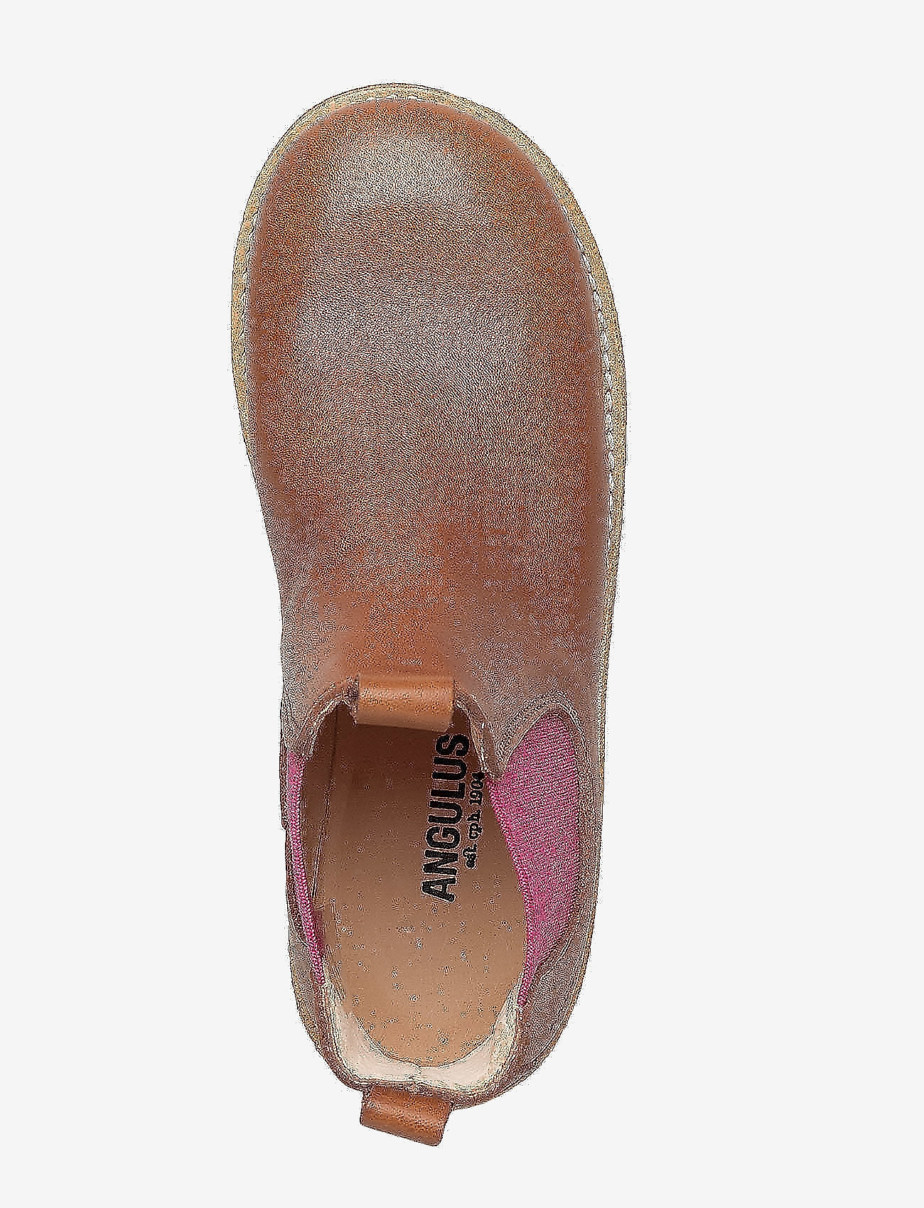 ANGULUS - Booties - flat - with elastic - 1431/033 cognac/pink - 3