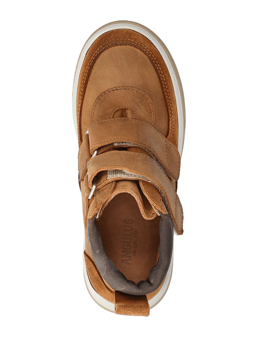 ANGULUS - Shoes - flat - with velcro - high tops - 2219/3271/3270 cognac/dark bro - 3