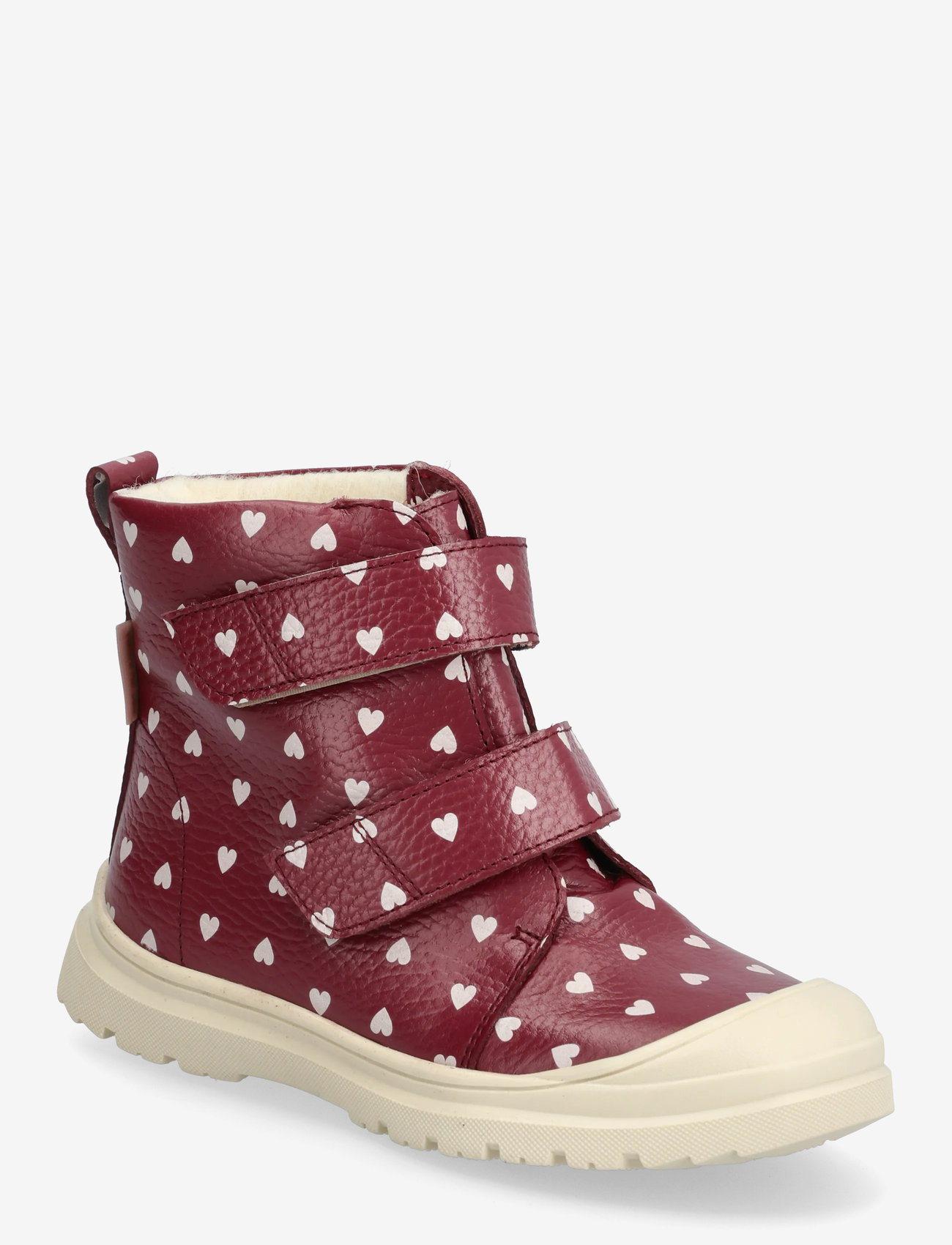 ANGULUS - Boots - flat - with velcro - sügisjalanõud - 3951 berry w. rose hearts - 0