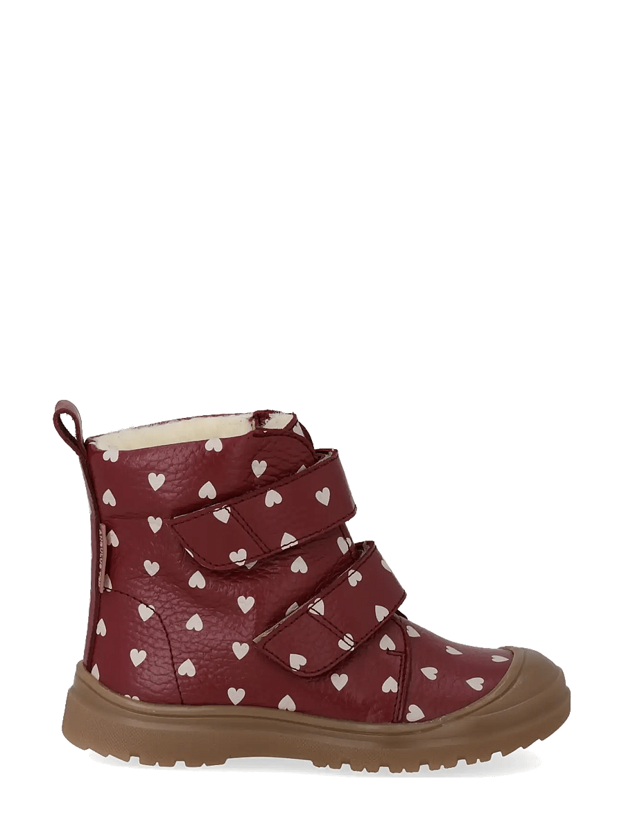 ANGULUS - Boots - flat - with velcro - vinterstövlar - 3951 berry rose hearts - 1