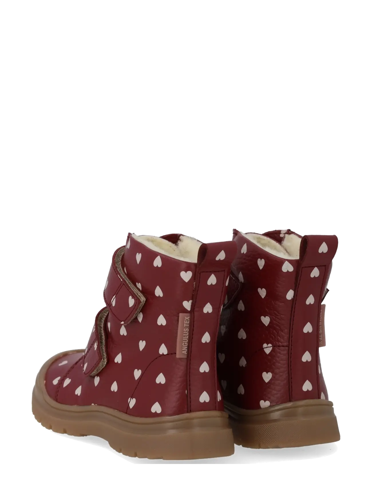 ANGULUS - Boots - flat - with velcro - winter boots - 3951 berry rose hearts - 2