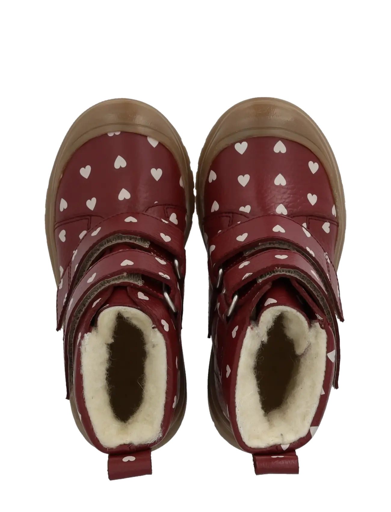 ANGULUS - Boots - flat - with velcro - winter boots - 3951 berry rose hearts - 3