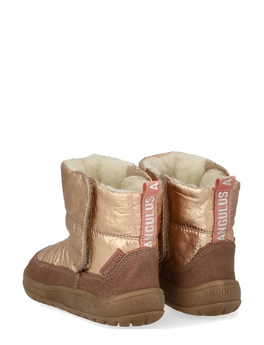 ANGULUS - Boots - flat - with velcro - winterstiefel - 2102/3937 rose/rose gold shine - 2