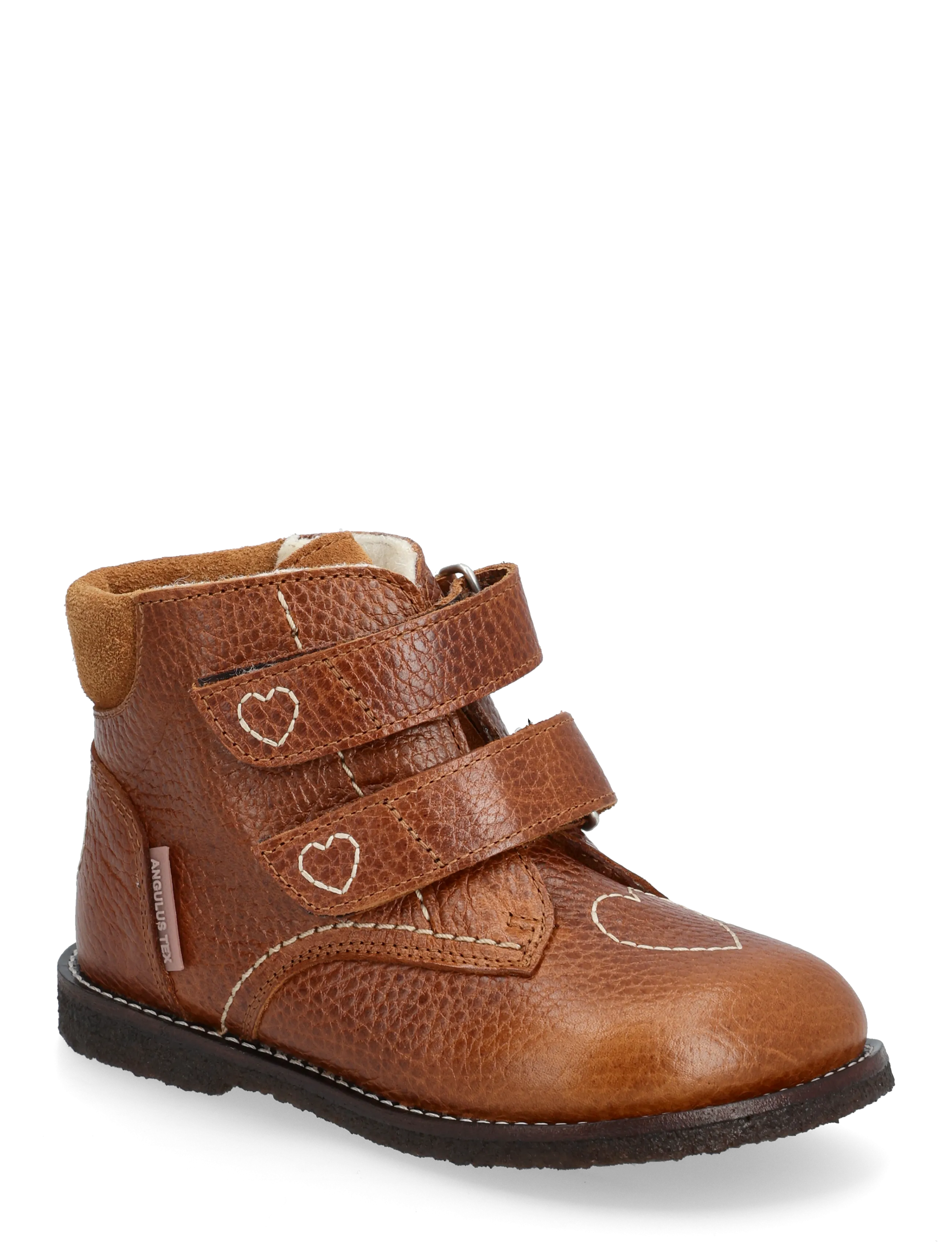 Boots - flat - with velcro - 2509/2219 COGNAC