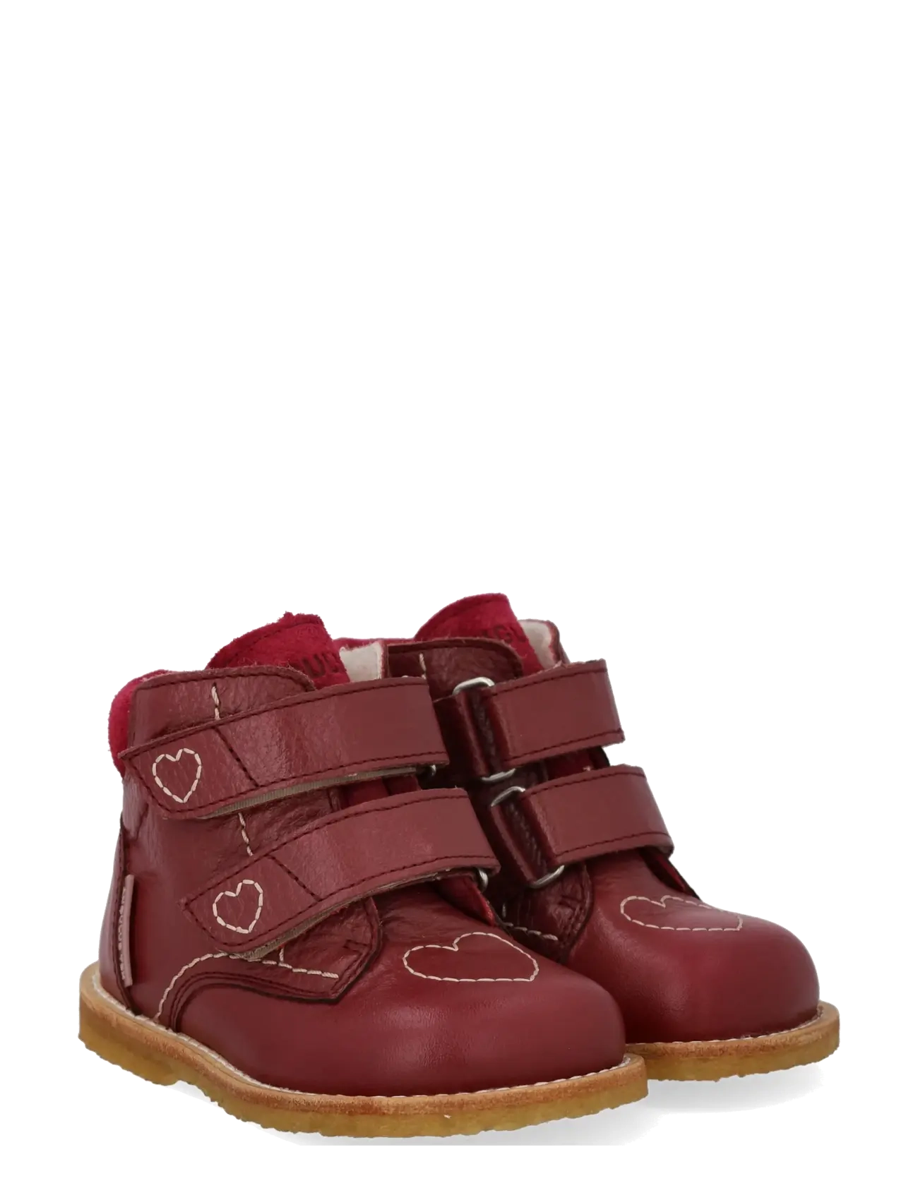 ANGULUS Boots - flat - with velcro - Tagasi kooli - 3253/2739 BERRY/BERRY / burgundy