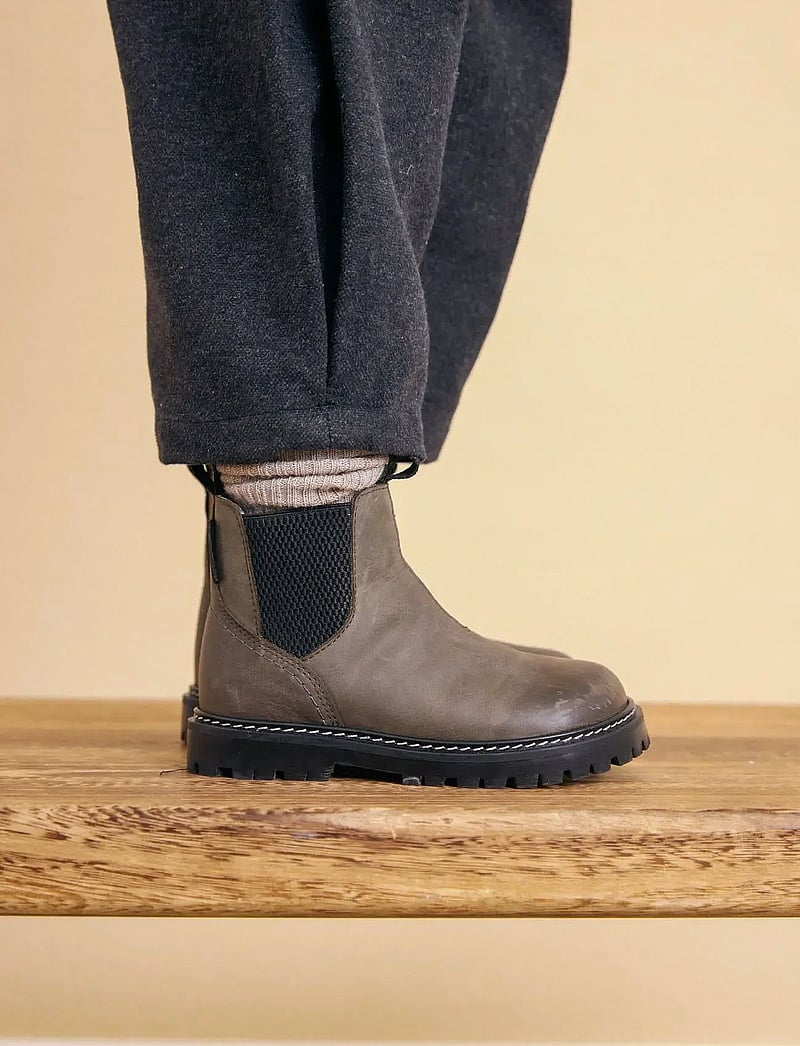 ANGULUS - Booties - flat - with zipper - stövlar & kängor - 1764/053 dark olive/black elas - 0