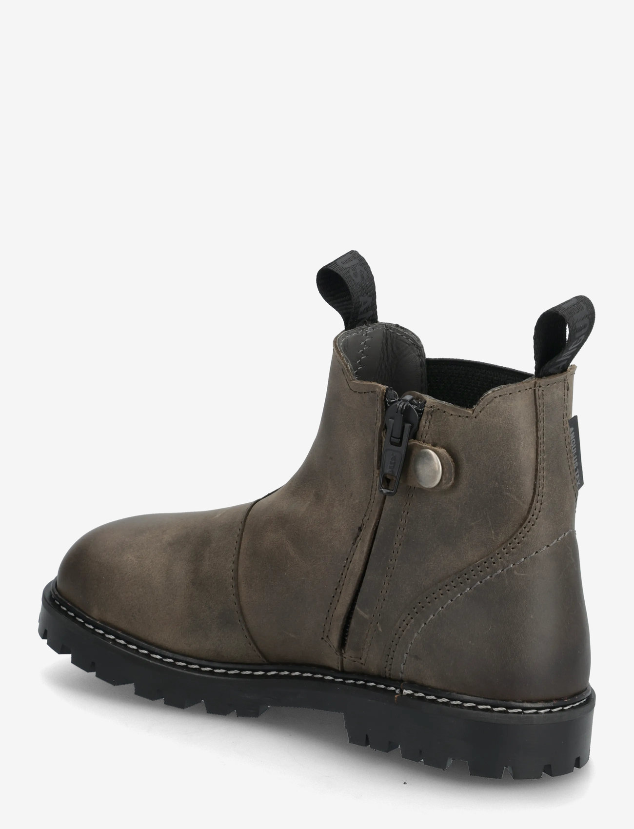 ANGULUS - Booties - flat - with zipper - efterårssko - 1764/053 dark olive/black elas - 2